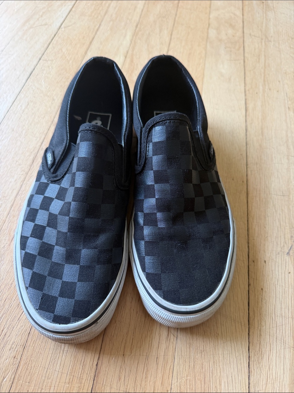 Vans Kids Black Checkered Slip-On Sneakers